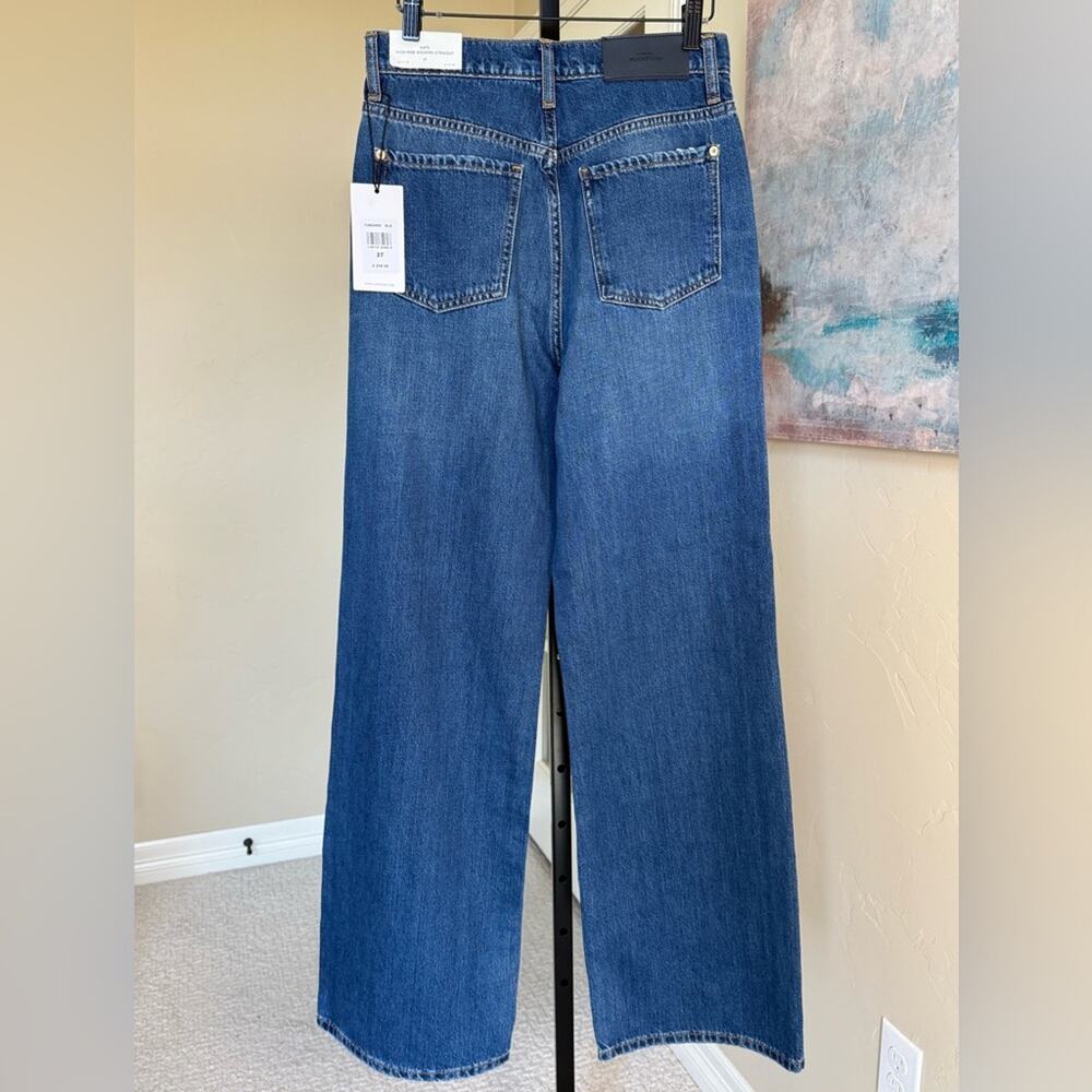 7 For All Mankind Kate Modern Straight Distressed Jeans Women’s 27 Slate NWT - Picture 7 of 11